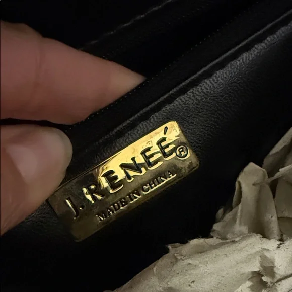 Vintage J.Renee Black and Tan Snakeskin Clutch - Picture 2 of 8